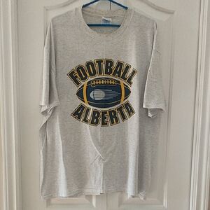 Vintage Football Alberta Grey Shortsleeved Men’s XL Tee Shirt